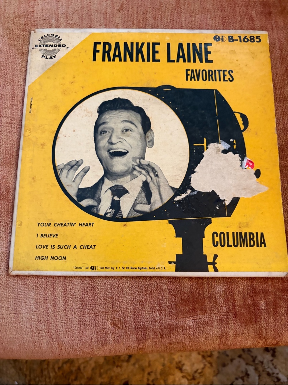 Columbia Yellow & Black Frankie Laine Favorites Album Cover Art